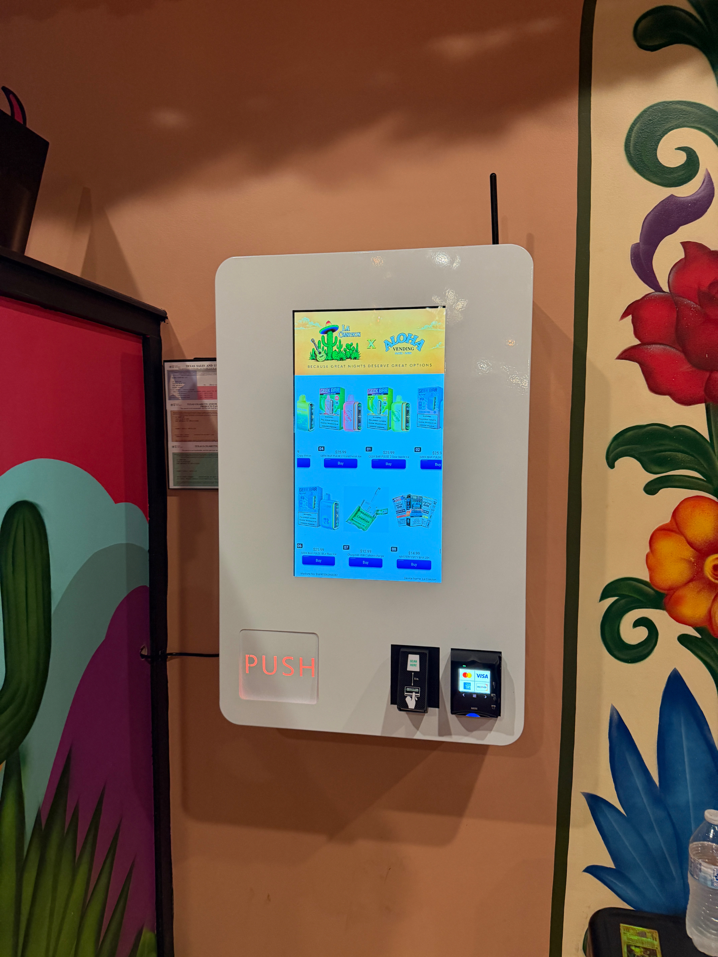Aloha Vending machine installed at La Cancion